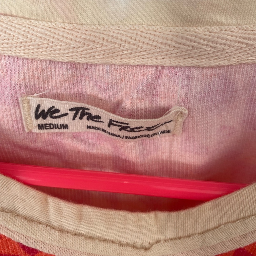 Brand new with tags! We The Free Pink and Cream Tee - Picture 5 of 7